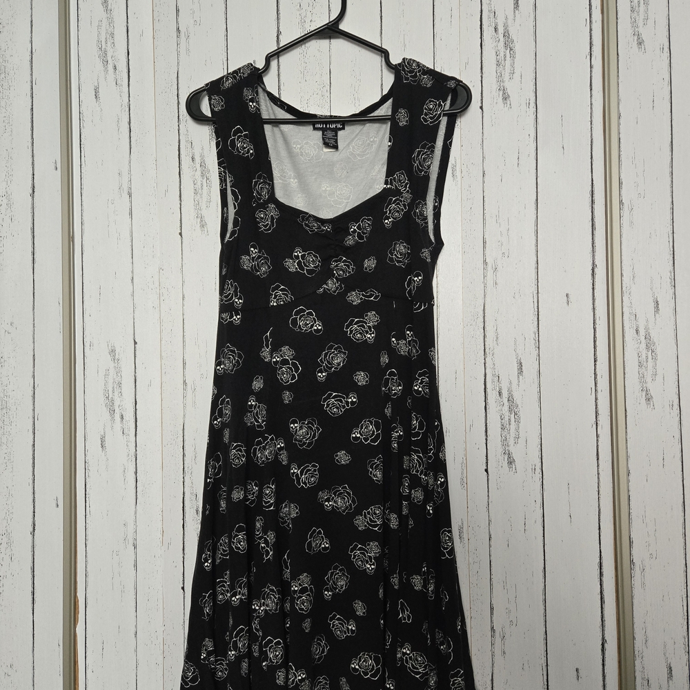 Black and White Floral Skull Dress